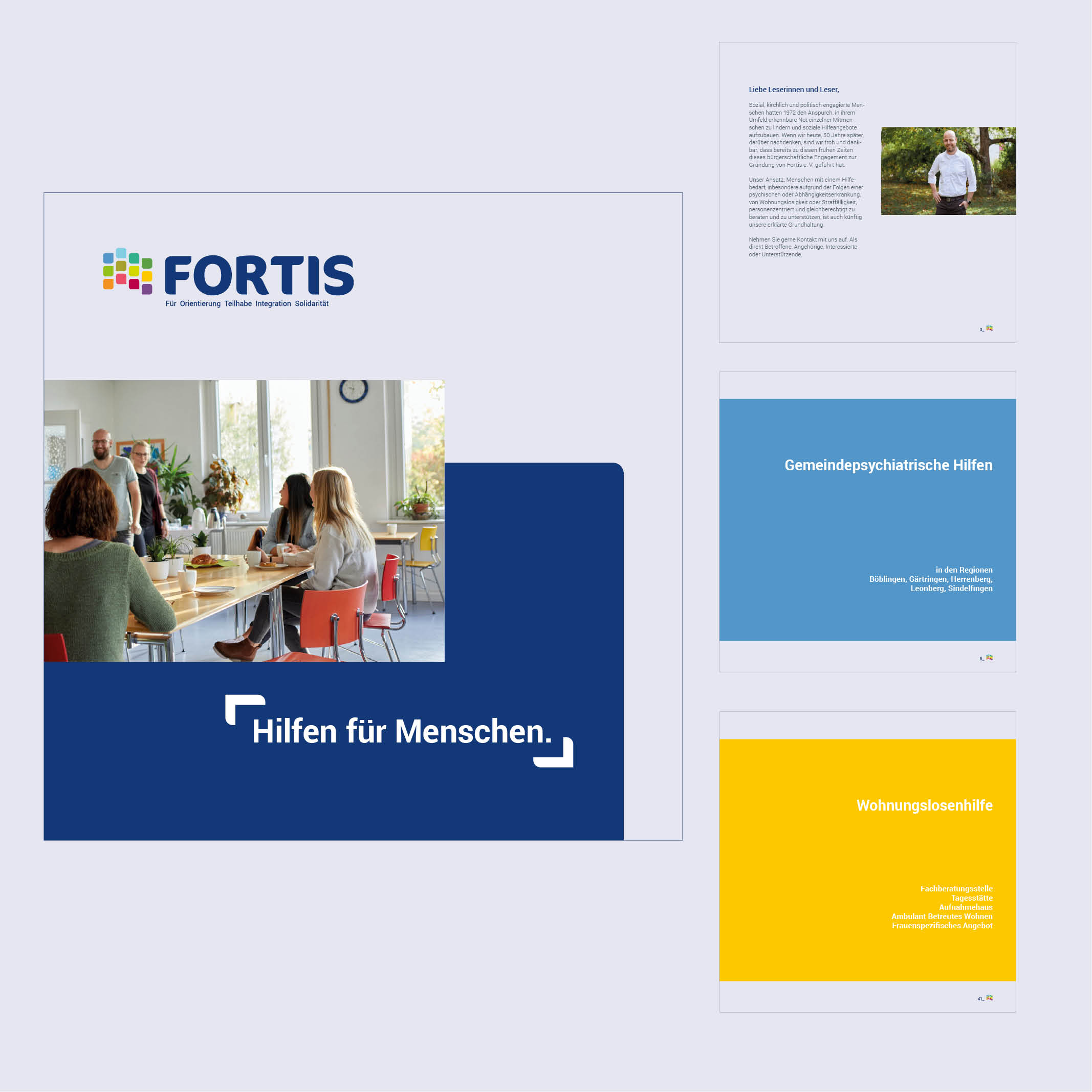Fortis gedruckte Broschüre mit detaillierten Informationen zu allen Leistungen und Standorten